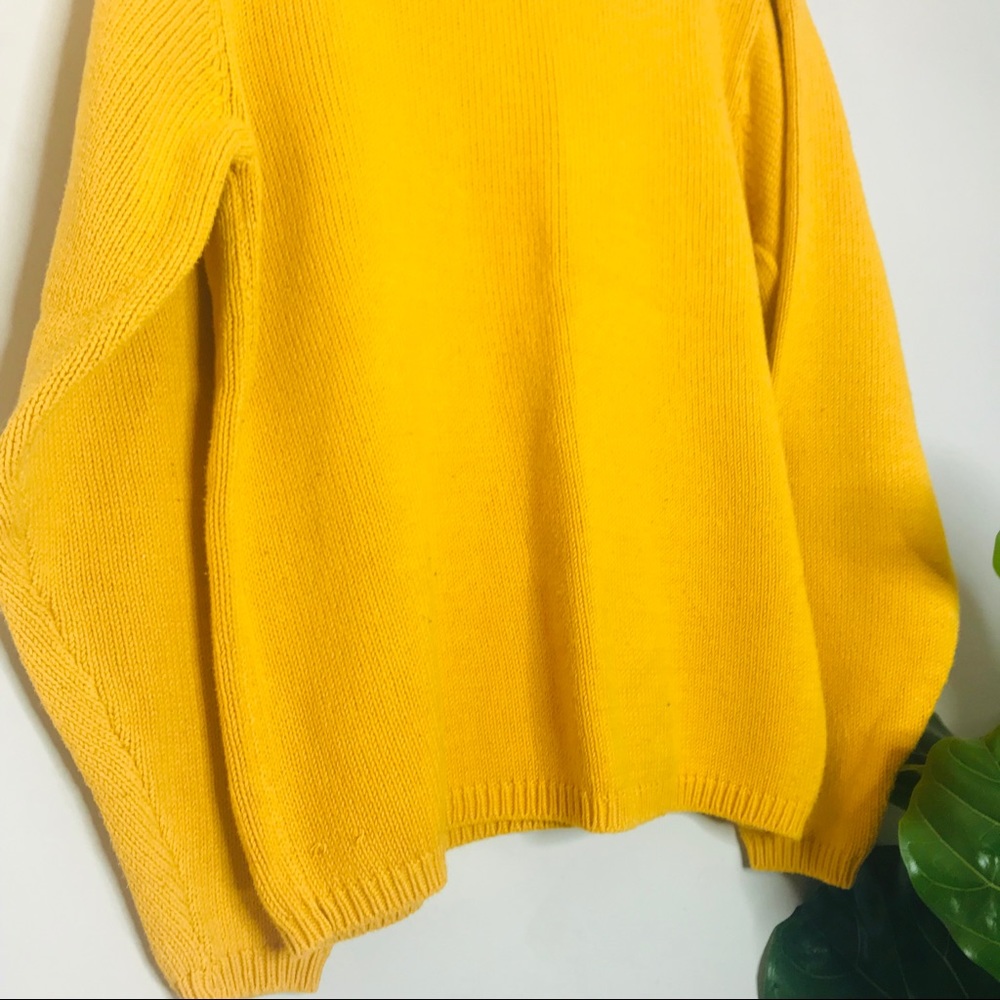 VTG Retro 90’s Mustard Yellow Oversized Sweater - Picture 3 of 4